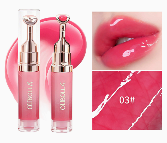 Metal-Tip Cooling Plumping Lip Gloss | Mirror-Shine Lip Serum with Hydrating, Fine-Line Smoothing & Volumizing Effect