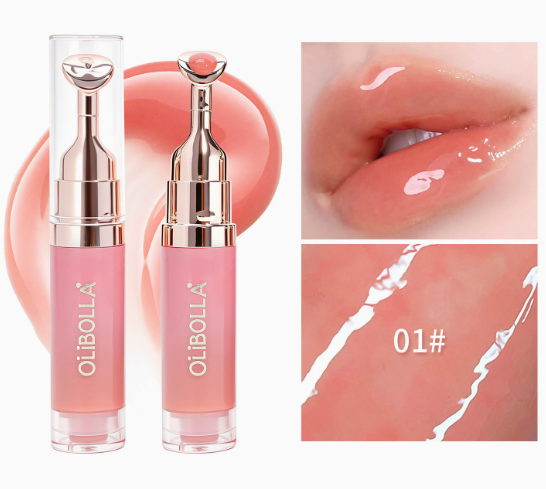 Metal-Tip Cooling Plumping Lip Gloss | Mirror-Shine Lip Serum with Hydrating, Fine-Line Smoothing & Volumizing Effect